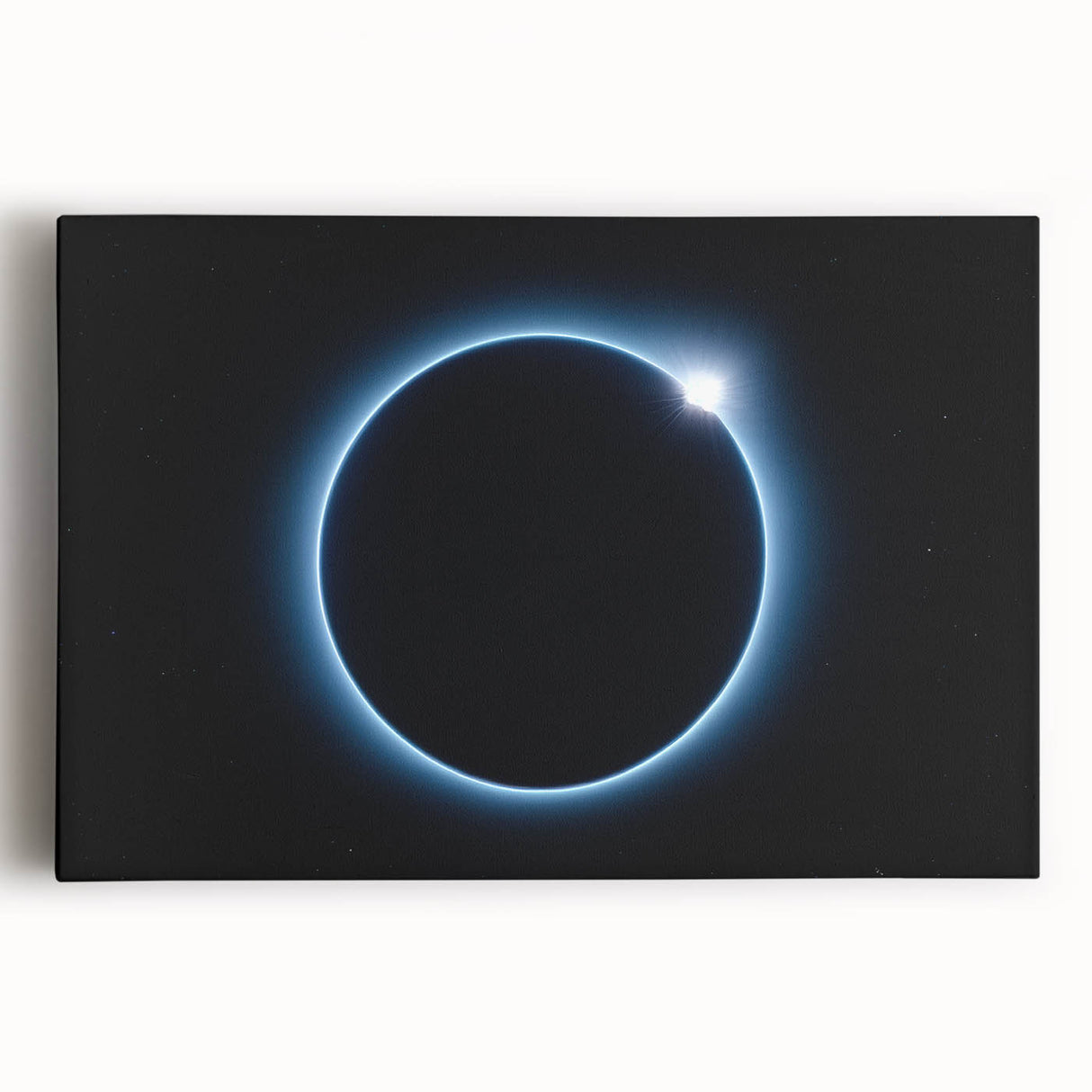 Cosmic Solar Eclipse Wall Art – Black and Blue Eclipse Canvas Print