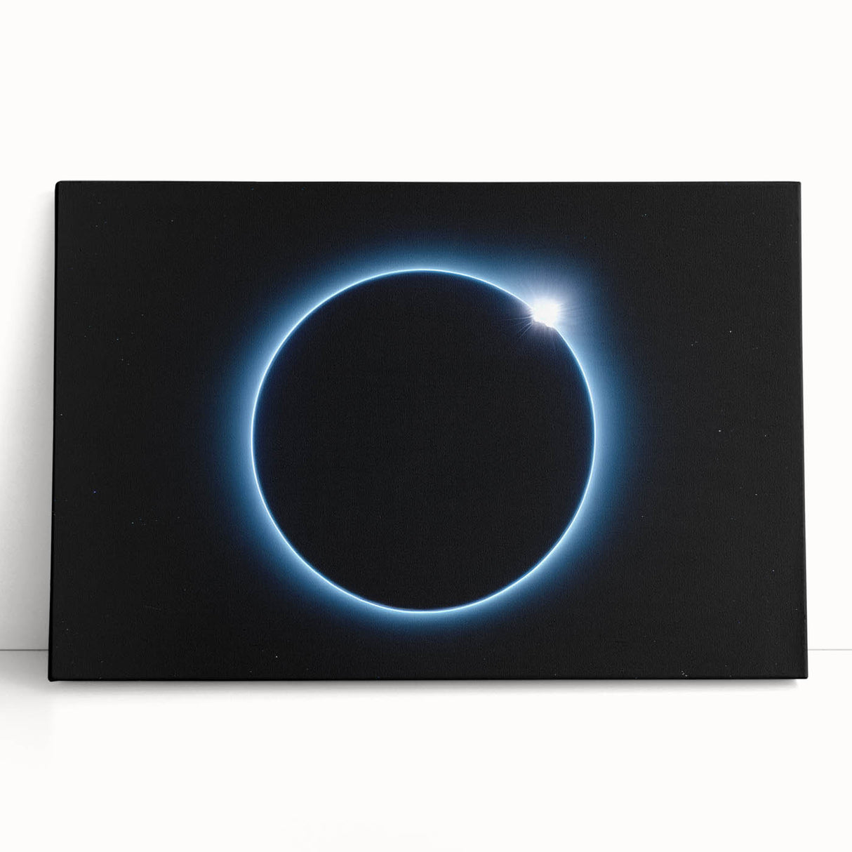 Cosmic Solar Eclipse Wall Art – Black and Blue Eclipse Canvas Print
