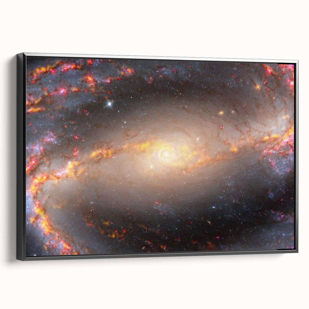 Barred Spiral Galaxy Wall Art: Vibrant Cosmic Nebula & Space Prints