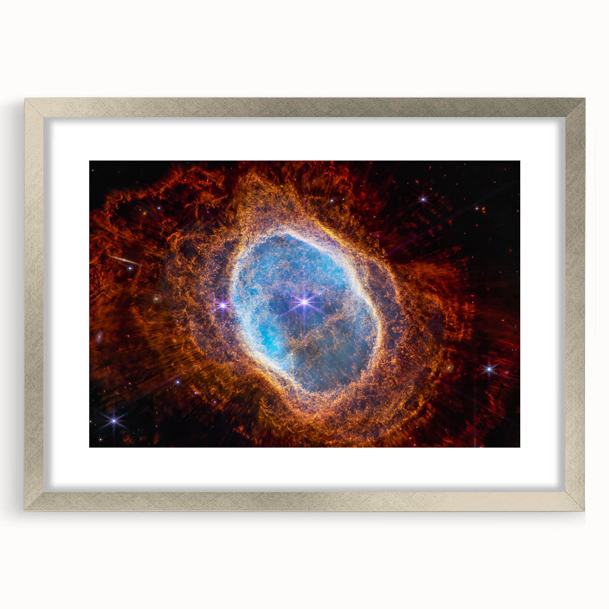 Radiant Blue Nebula Wall Art | Space Canvas Prints | Cosmic Decor