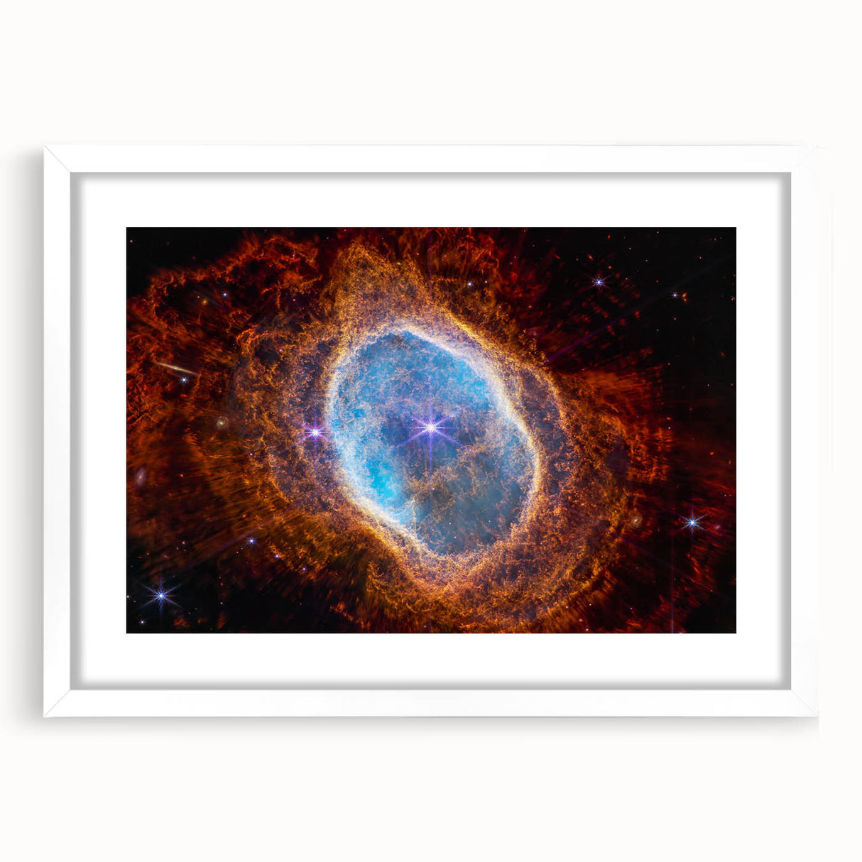 Radiant Blue Nebula Wall Art | Space Canvas Prints | Cosmic Decor