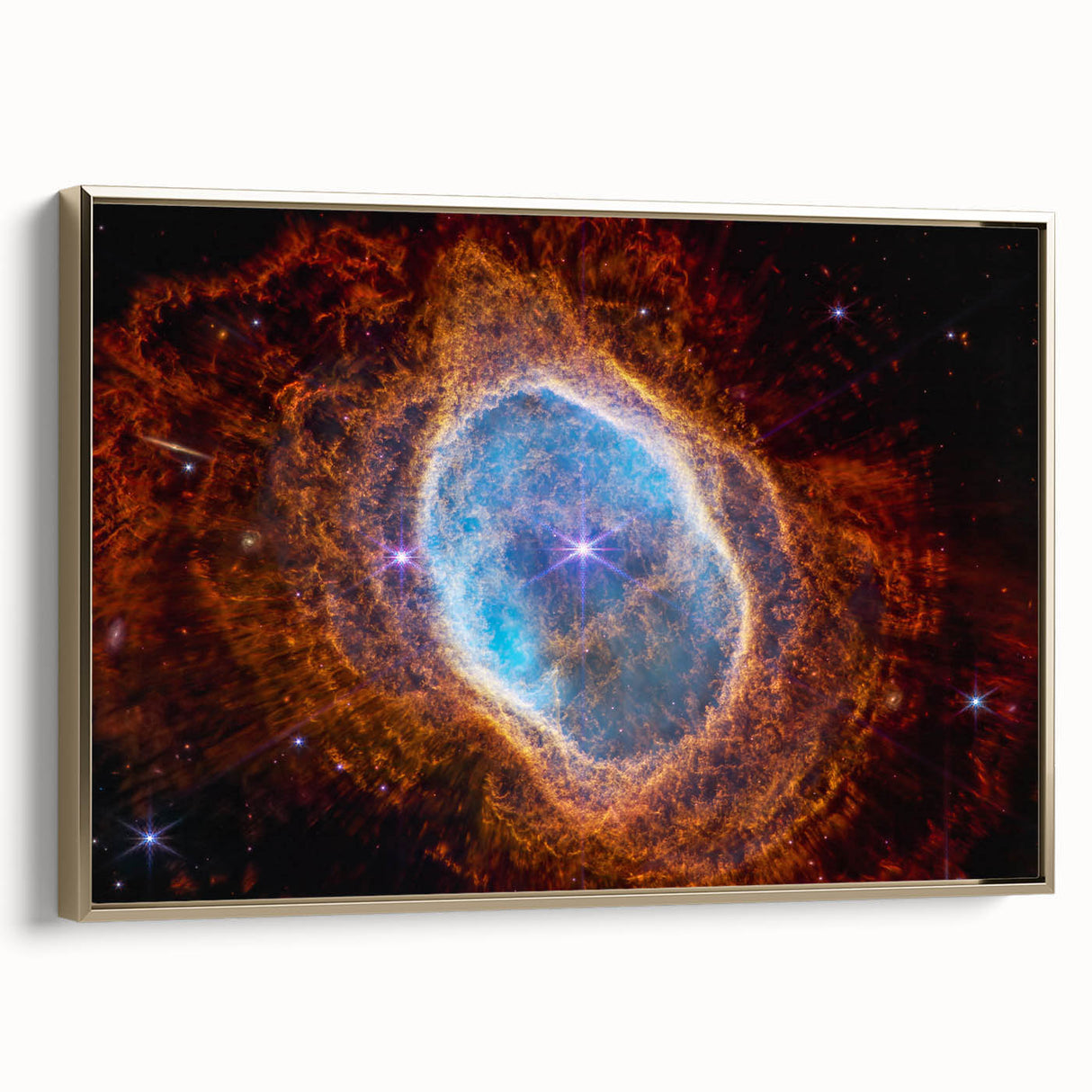 Radiant Blue Nebula Wall Art | Space Canvas Prints | Cosmic Decor