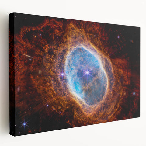 Radiant Blue Nebula Wall Art | Space Canvas Prints | Cosmic Decor