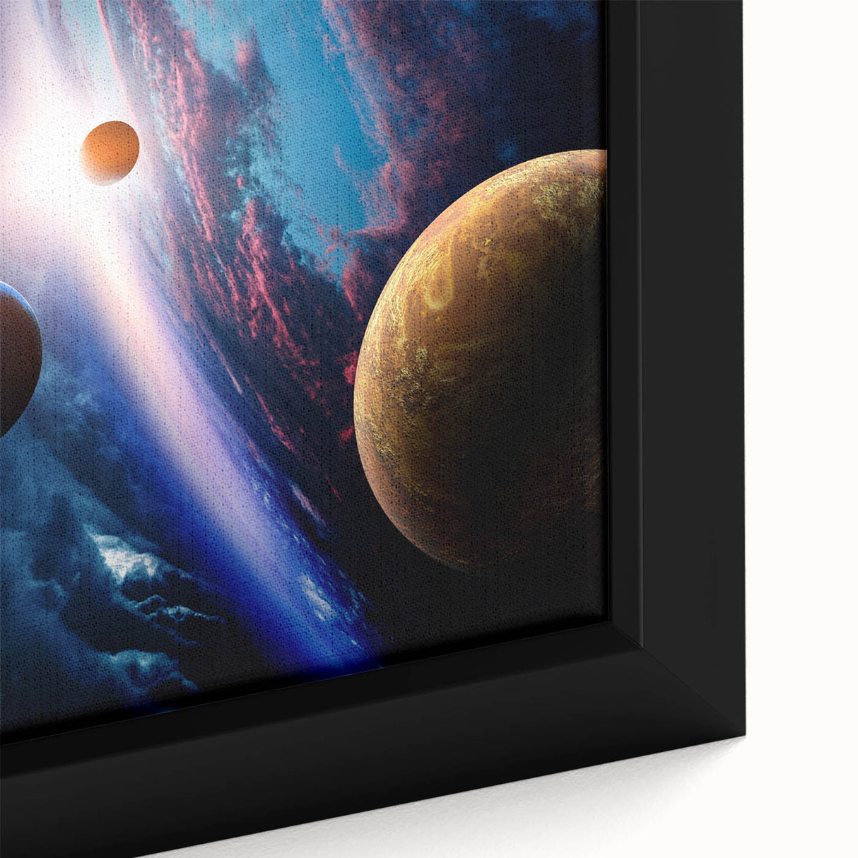 Planetary Sunrise and Moonscape Art - Cosmic Space Wall Decor