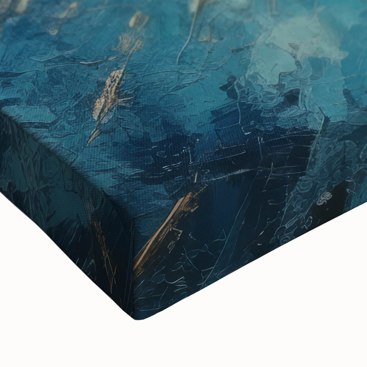 Radiant Sunburst Abstract – Dynamic Sun Wall Art with Blue and Gold