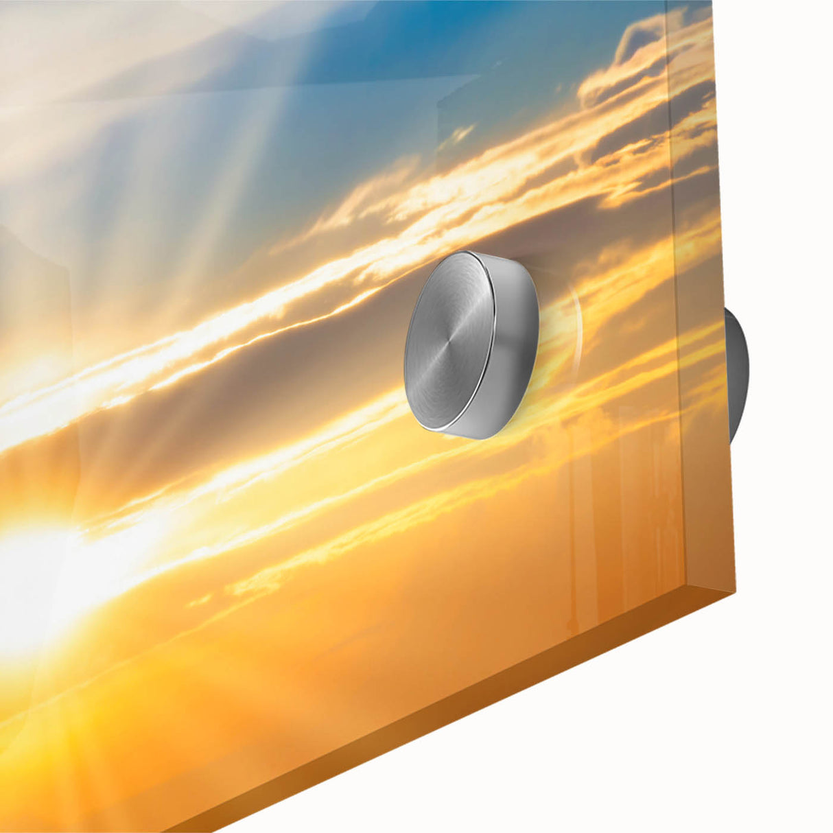 Radiant Sunrise Over Horizon – Peaceful Sun Wall Art with Blue Skies