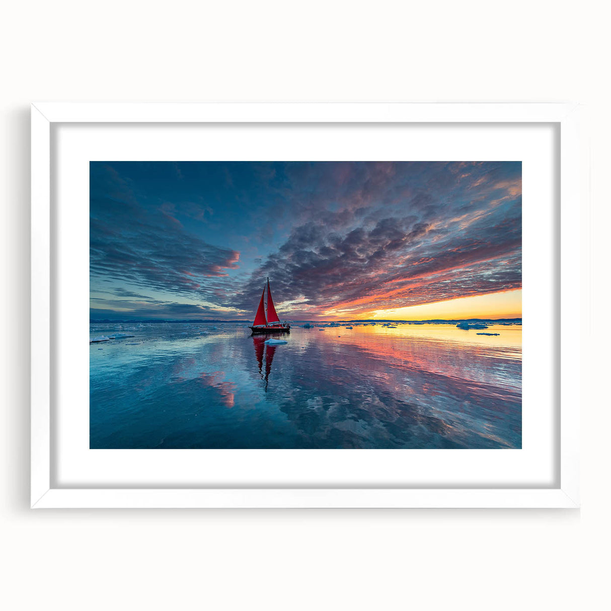 Abstract sailboat painting in textured blue and white hues on a large framed canvas, ideal for living room decor.