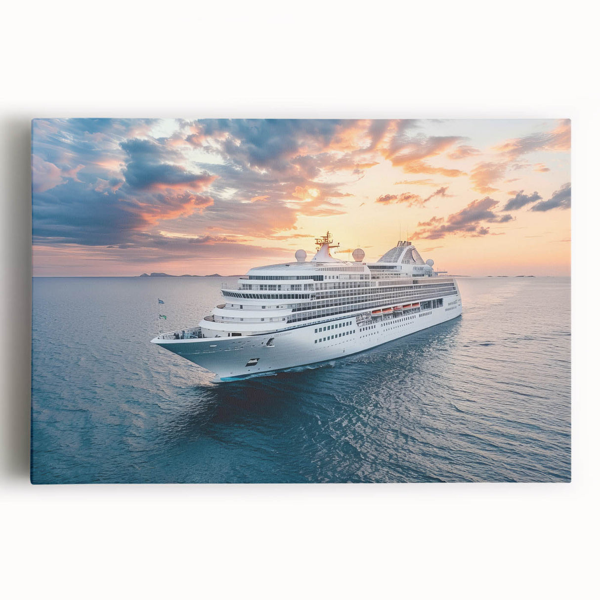 Black and white photograph of a vintage ship, printed on large stretched canvas, suitable for kitchen wall art.