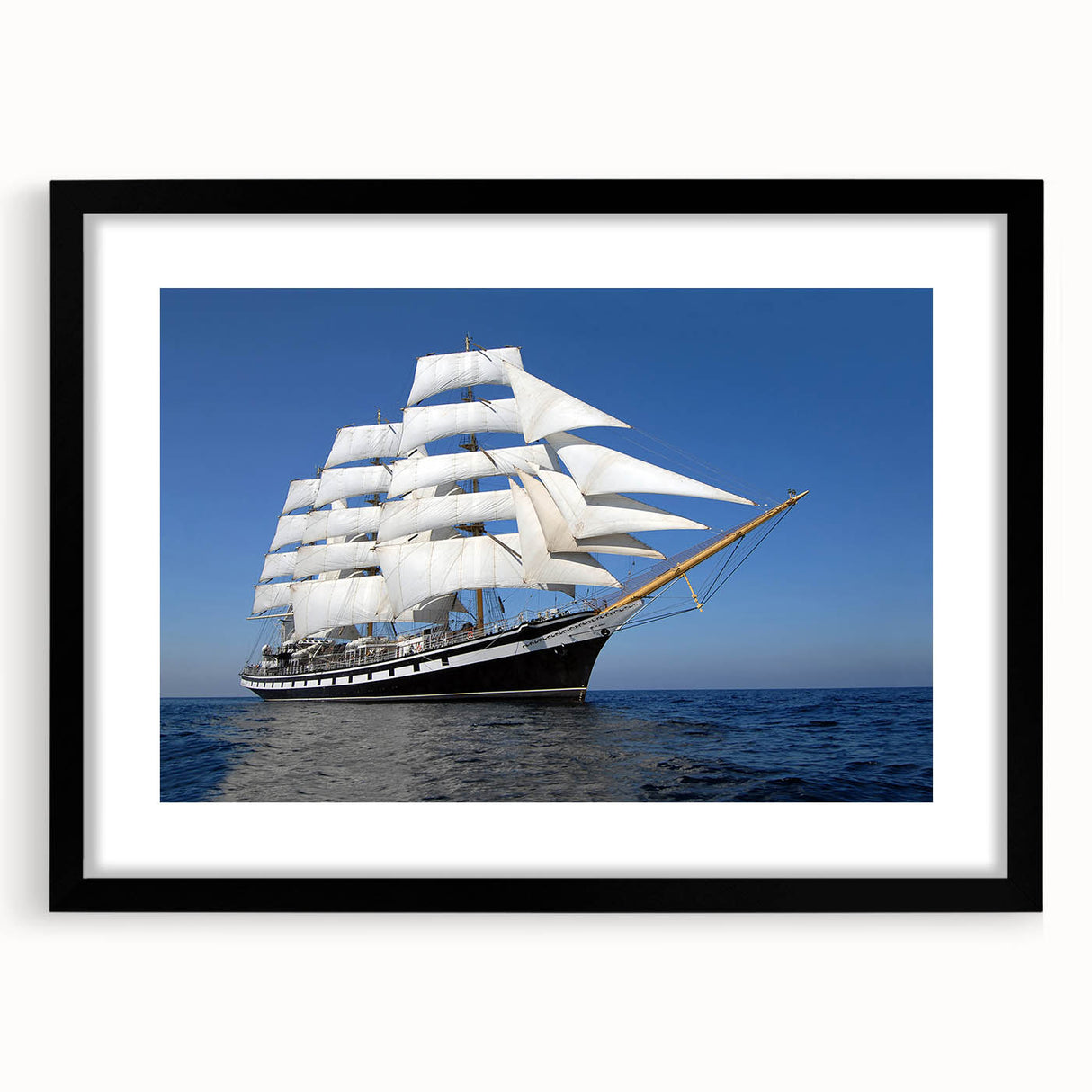 Abstract art print of a colorful, textured ship on extra large canvas, ideal for living room decor.