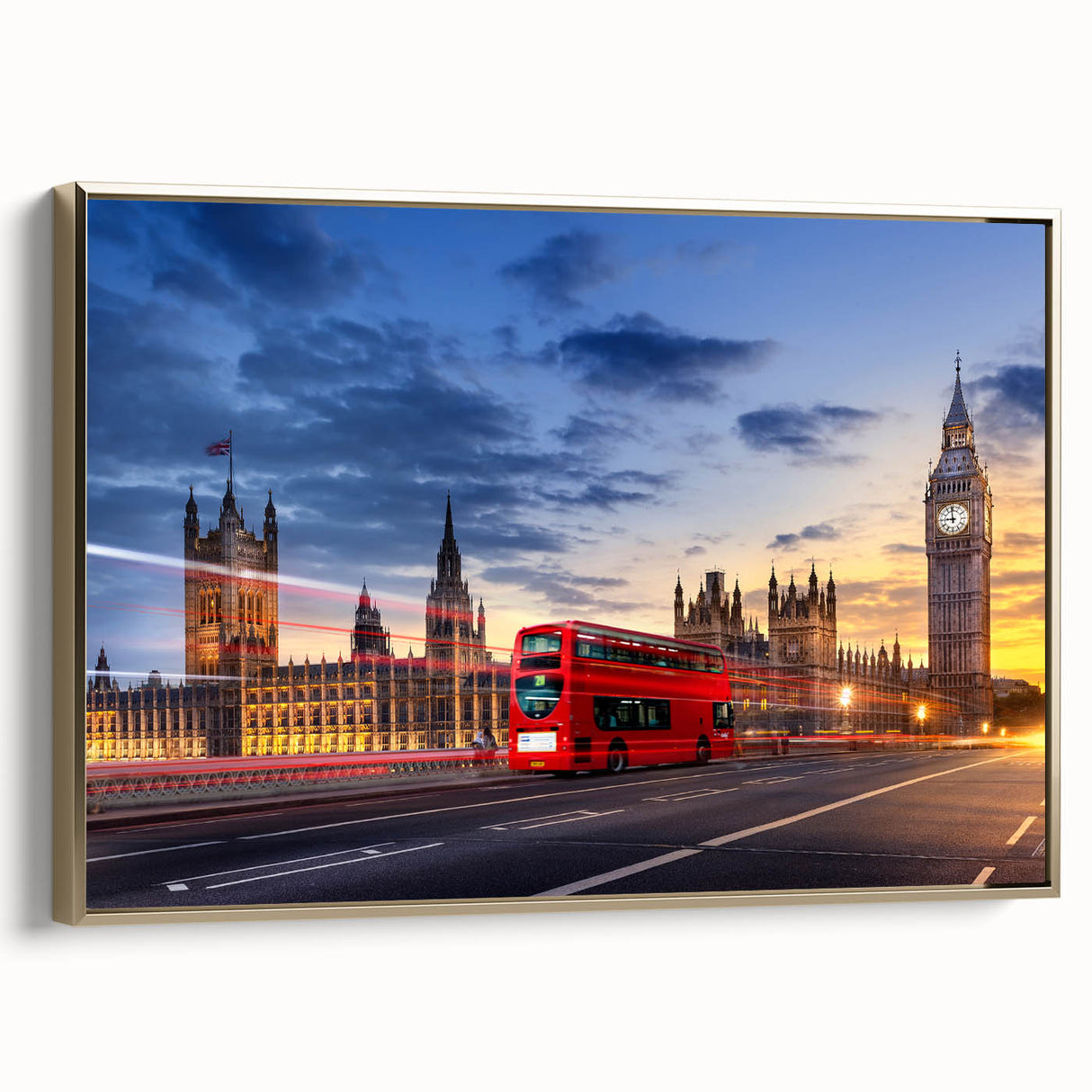 Framed canvas featuring vintage-style black landscape art with service vehicles, ideal for bedroom wall decor.