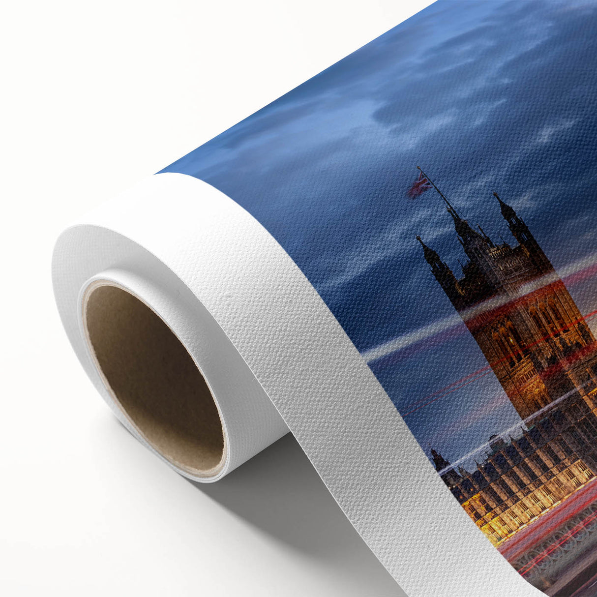 Art deco poster of pastel-colored vintage cars on rolled canvas, ideal for nursery wall decor.