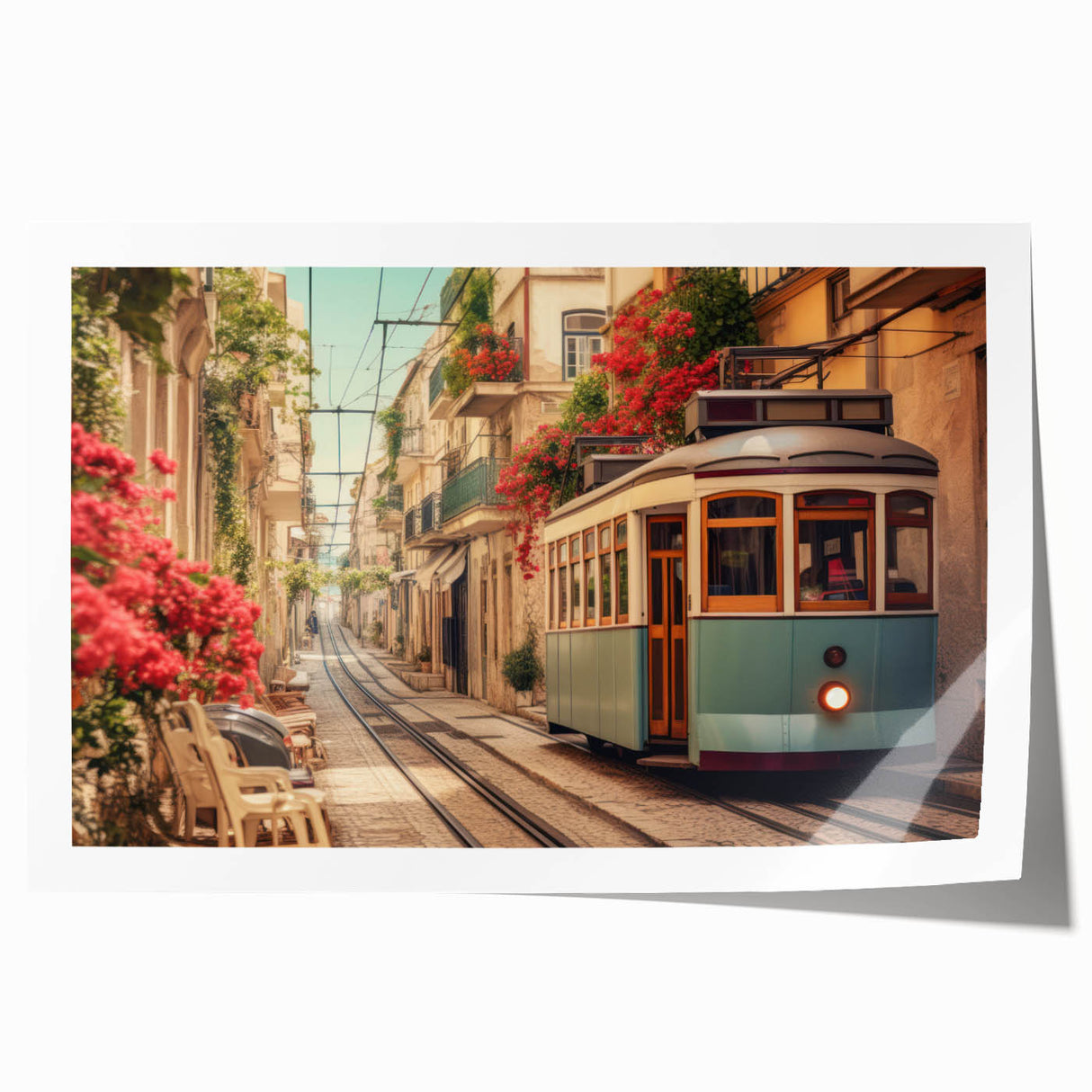 Extra large rolled print featuring a collection of detailed service vehicles in muted colors, ideal for art wall dining room.