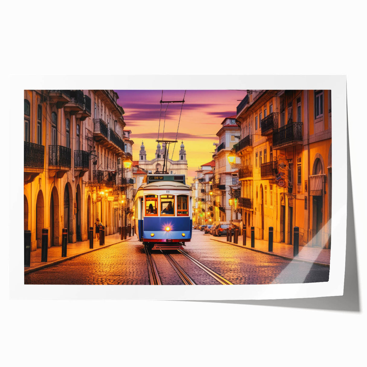 Rolled print of various service vehicles in vibrant colors, ideal for art wall dining room.