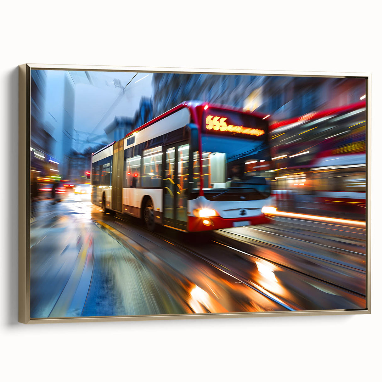 Framed canvas featuring a side view of vintage black vehicles in a landscape setting, ideal for bedroom wall art.