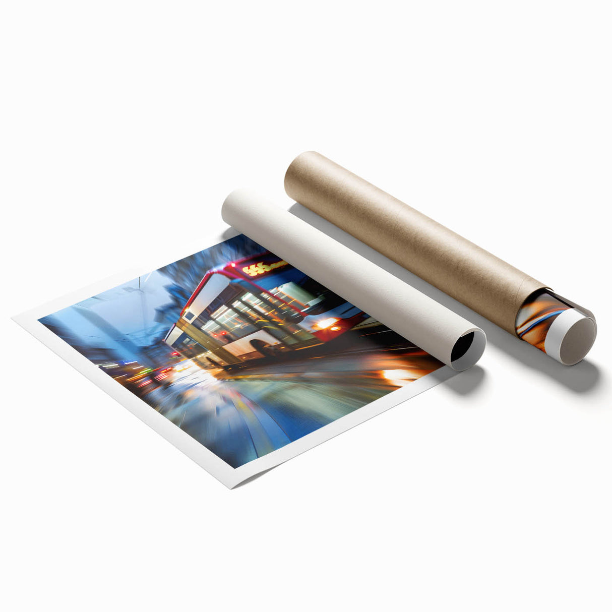 Extra large rolled print of a vintage floral art pattern in soft pastel shades, ideal for large living room wall art.