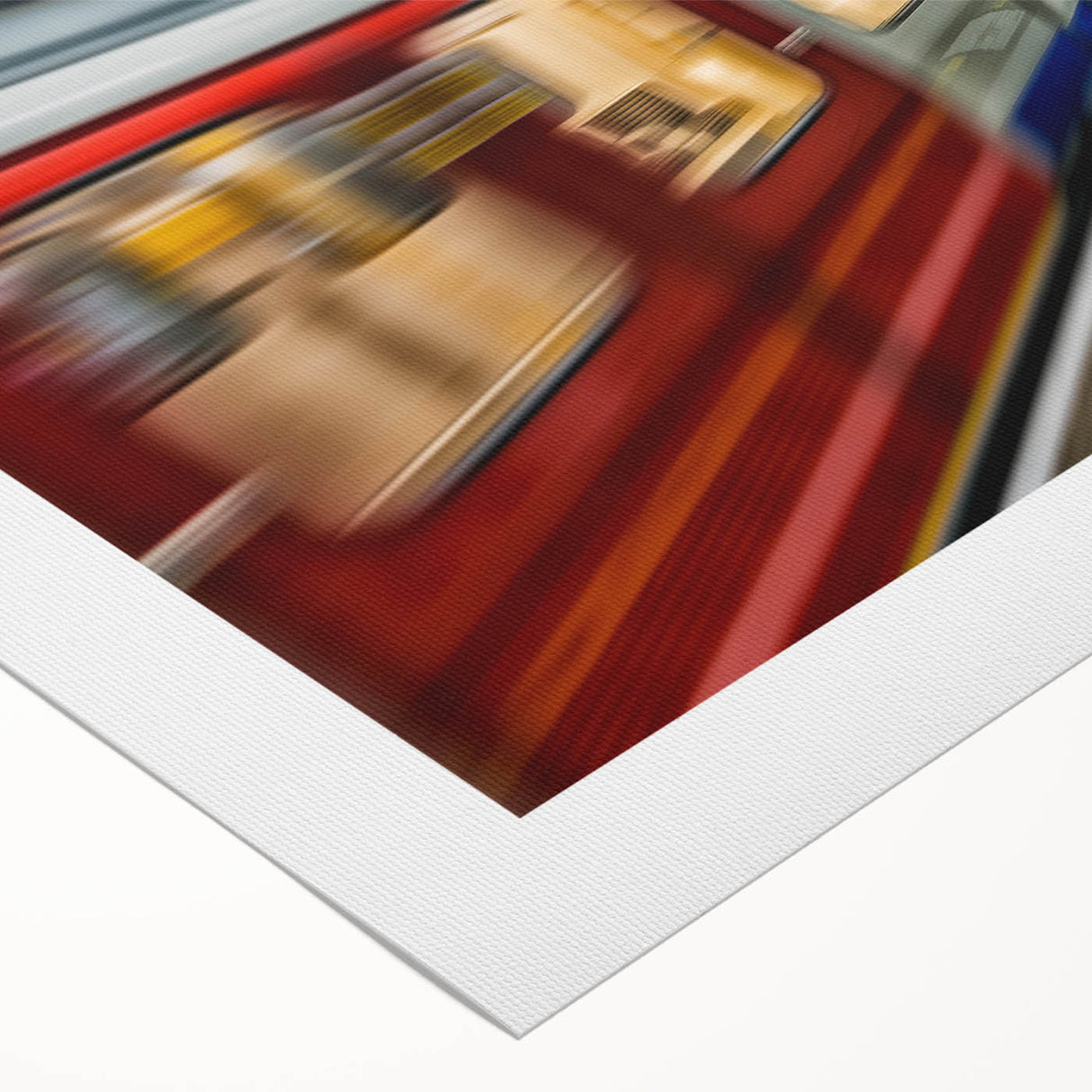 Art deco poster featuring a vintage subway design in muted earth tones on rolled canvas.