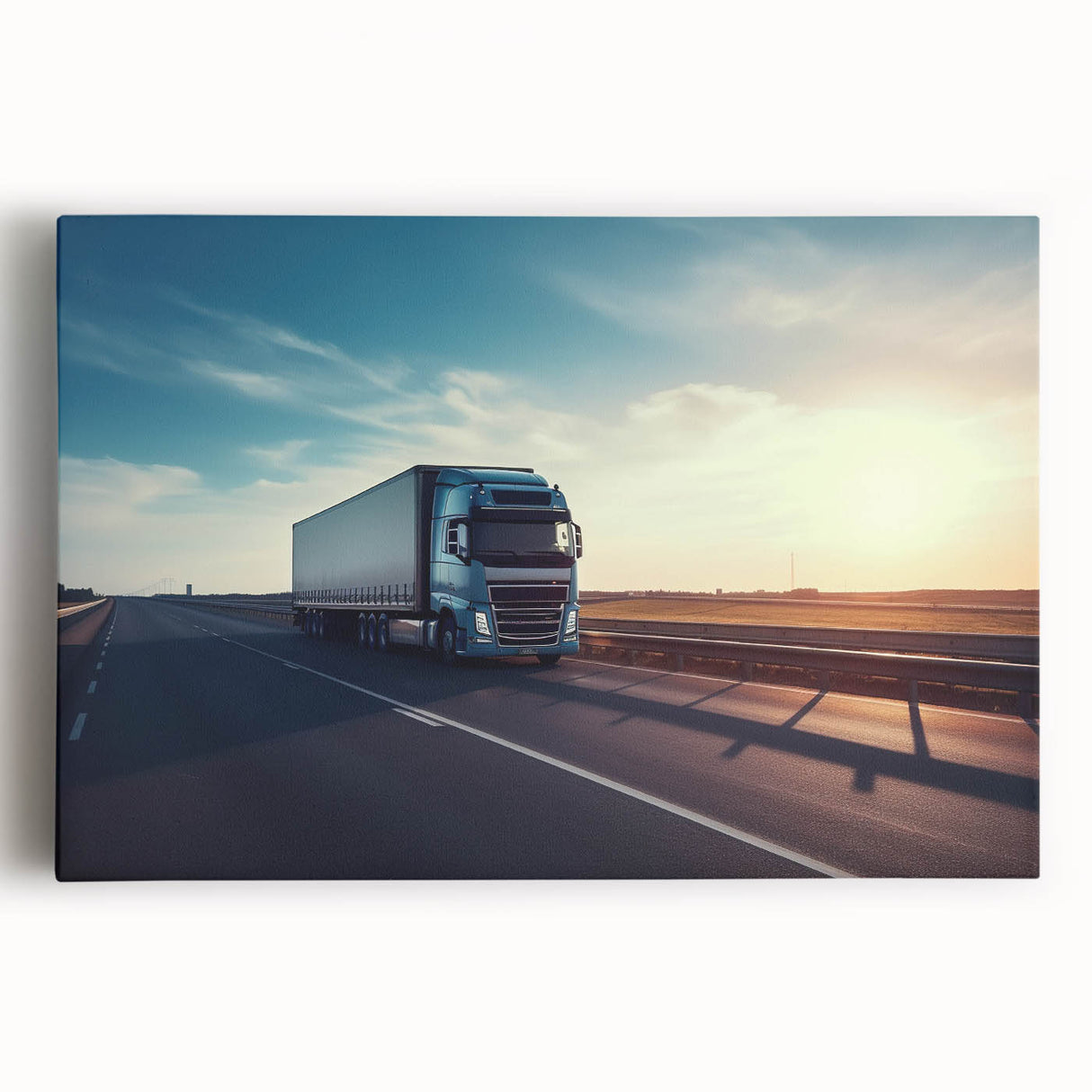 Black and white stretched canvas featuring a collection of vintage trucks, ideal for kitchen wall art.