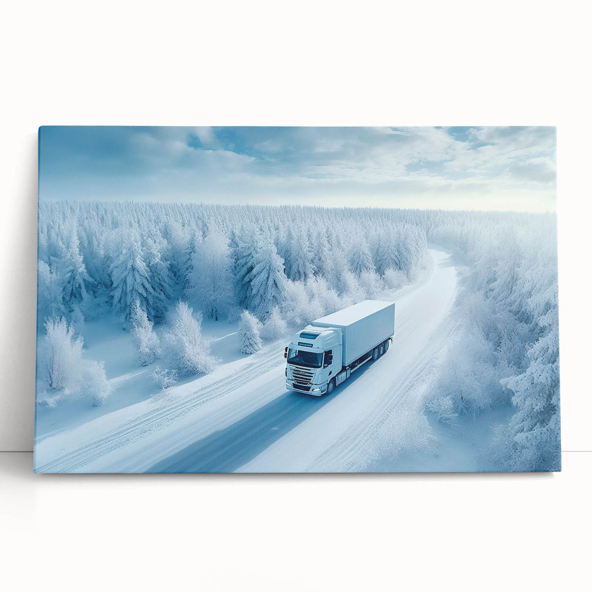 Black and white image of vintage trucks on a large stretched canvas, ideal for kitchen wall art or bedroom decor.