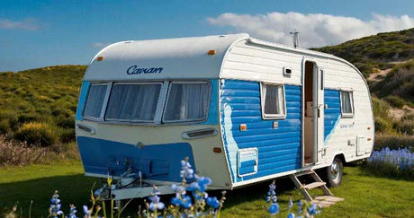 Wall art featuring caravan, recreational vehicle, semi-trailer truck, and mobile home from the Caravan collection.