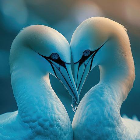 Blue sea birds wall art with detailed wing and feather design for home decor.
