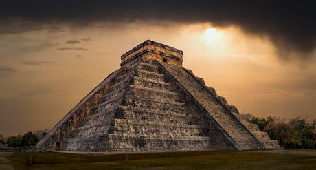 Ancient pyramid ruins under sunlight, a World Heritage Site and popular tourist attraction