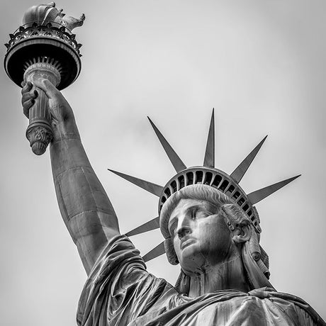 Black and white wall art photo of the Statue of Liberty in New York City