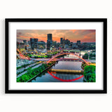 Extra large abstract art print featuring vibrant, colorful textured patterns on canvas, ideal for living room decor.