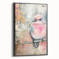 Framed black canvas art displaying a modern abstract design, showcasing vibrant colors and intricate patterns, perfect for contemporary home decor.