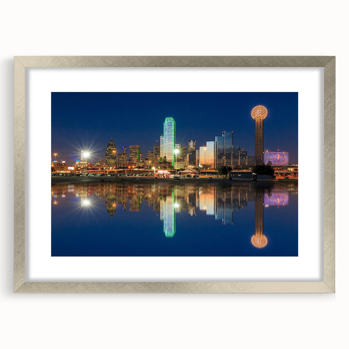 Textured abstract art print in muted gray and blue tones on canvas, suitable for modern bedroom ambiance.