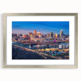 Textured abstract art print in muted gray and blue tones on canvas, suitable for bedroom decor.