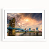 Abstract art print featuring swirling blue and gray tones on canvas, suitable for dining room or bedroom decor.