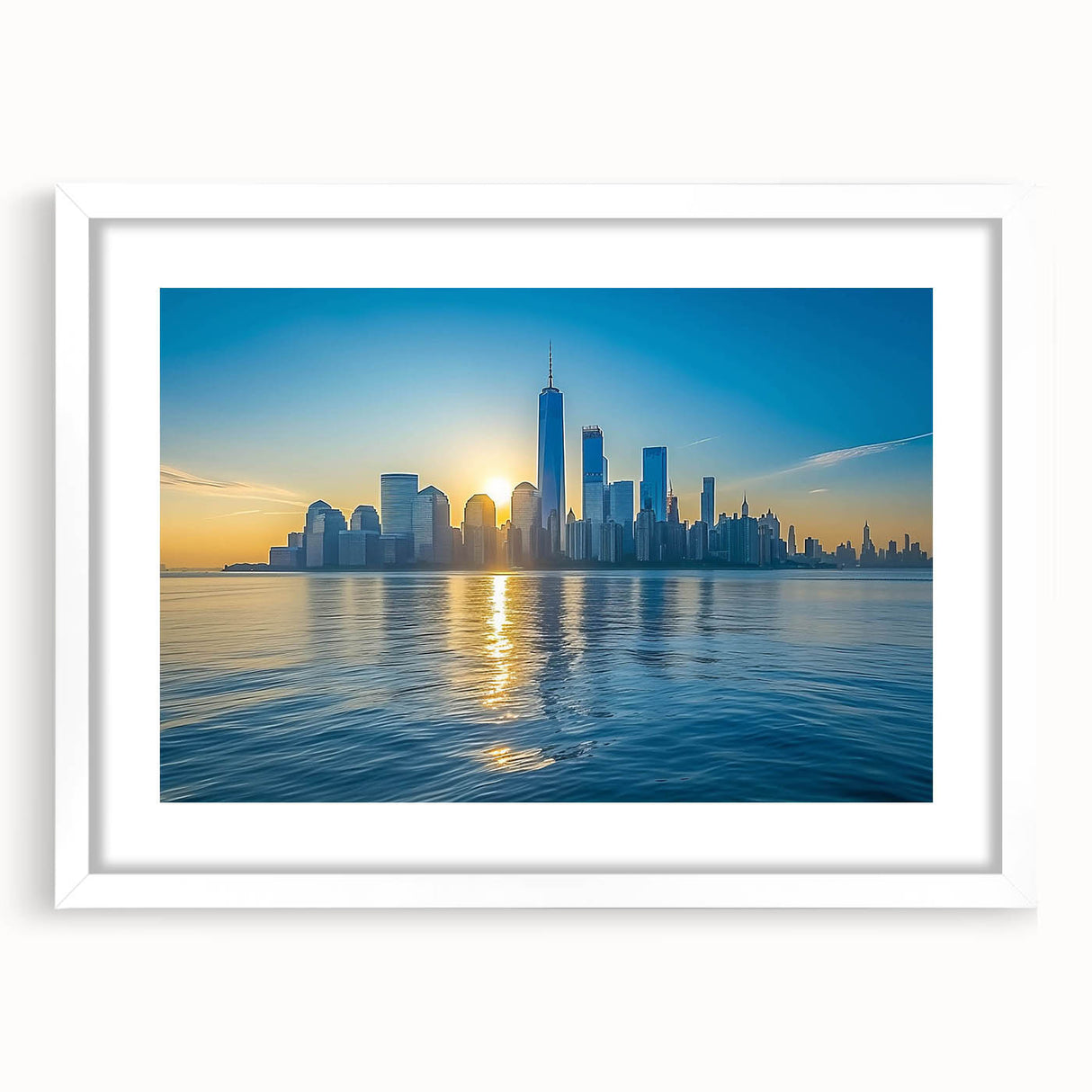 Abstract art print featuring swirling blue and gray tones on a canvas, suitable for bedroom or dining room decor.