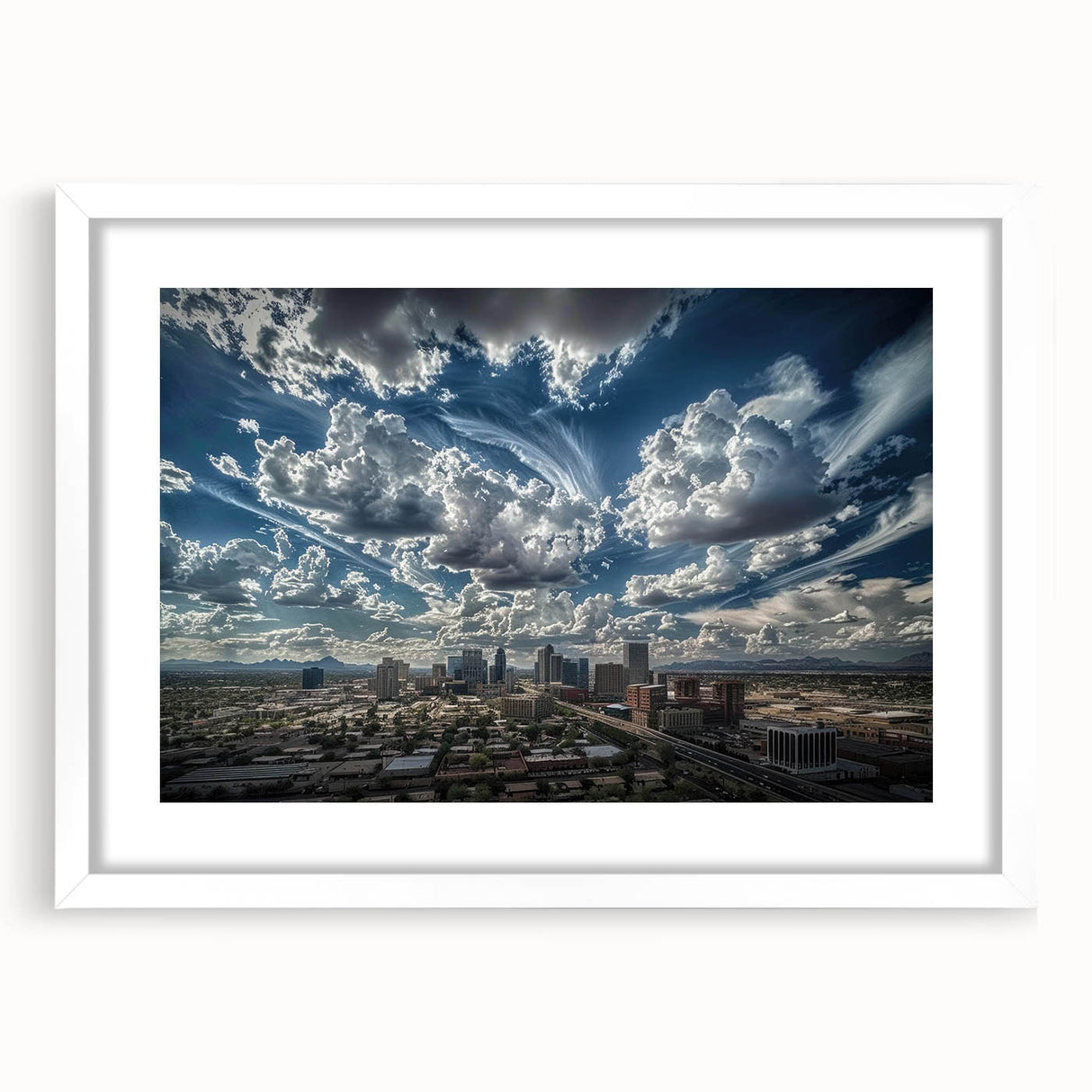 Abstract art print with swirling blue and gold patterns on canvas, suitable for dining room or bedroom decor.