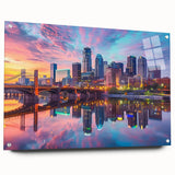 Large abstract wall art in vibrant blues and greens on canvas, ideal for modern bedroom or dining room decor.