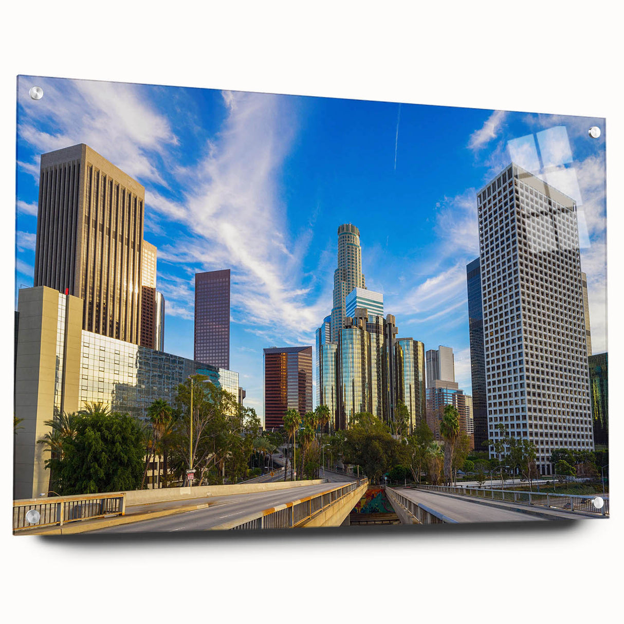 Large abstract wall art in blue and gray tones on canvas, suitable for bedroom or dining room decor.