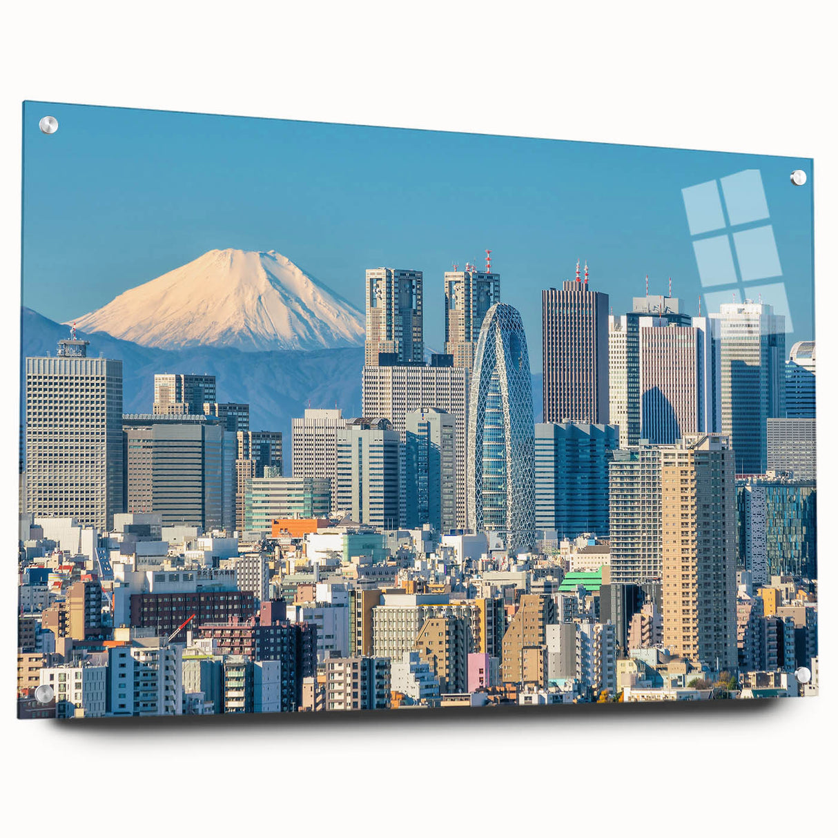 Large abstract wall art in muted gray and blue tones on canvas, suitable for bedroom or dining room decor.