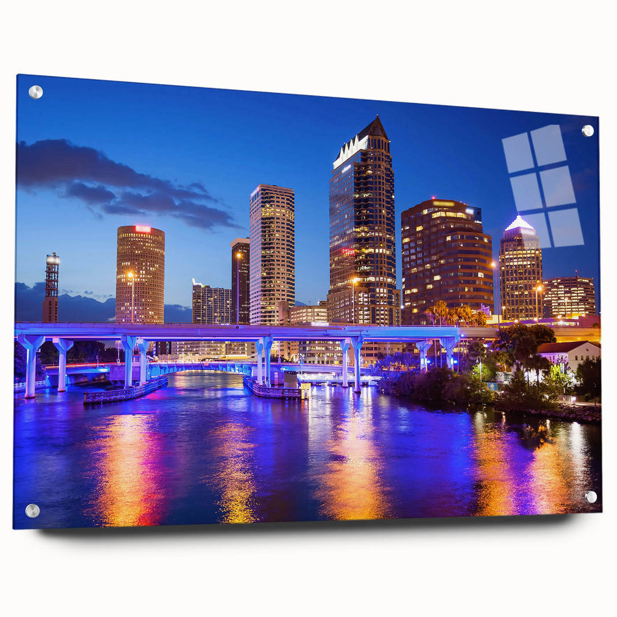 Large abstract wall art on canvas featuring swirling blue and gray tones, suitable for bedroom or dining room decor.