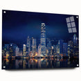 Large abstract wall art featuring vibrant splashes of orange and blue on a canvas, suitable for bedroom or dining room decor.