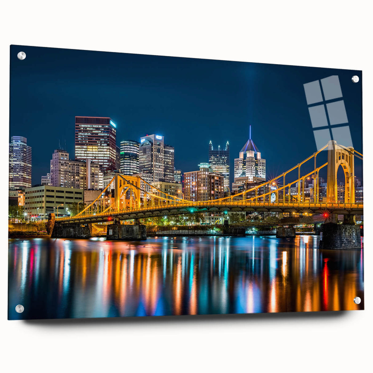 Large abstract wall art in blue and grey tones on canvas, suitable for bedroom or dining room decor.