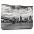Large abstract wall art featuring swirls of blue and gray tones on canvas, ideal for modern bedroom or dining room decor.