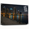 Large abstract wall art in blue and white tones on canvas, ideal for modern bedroom or dining room decor.