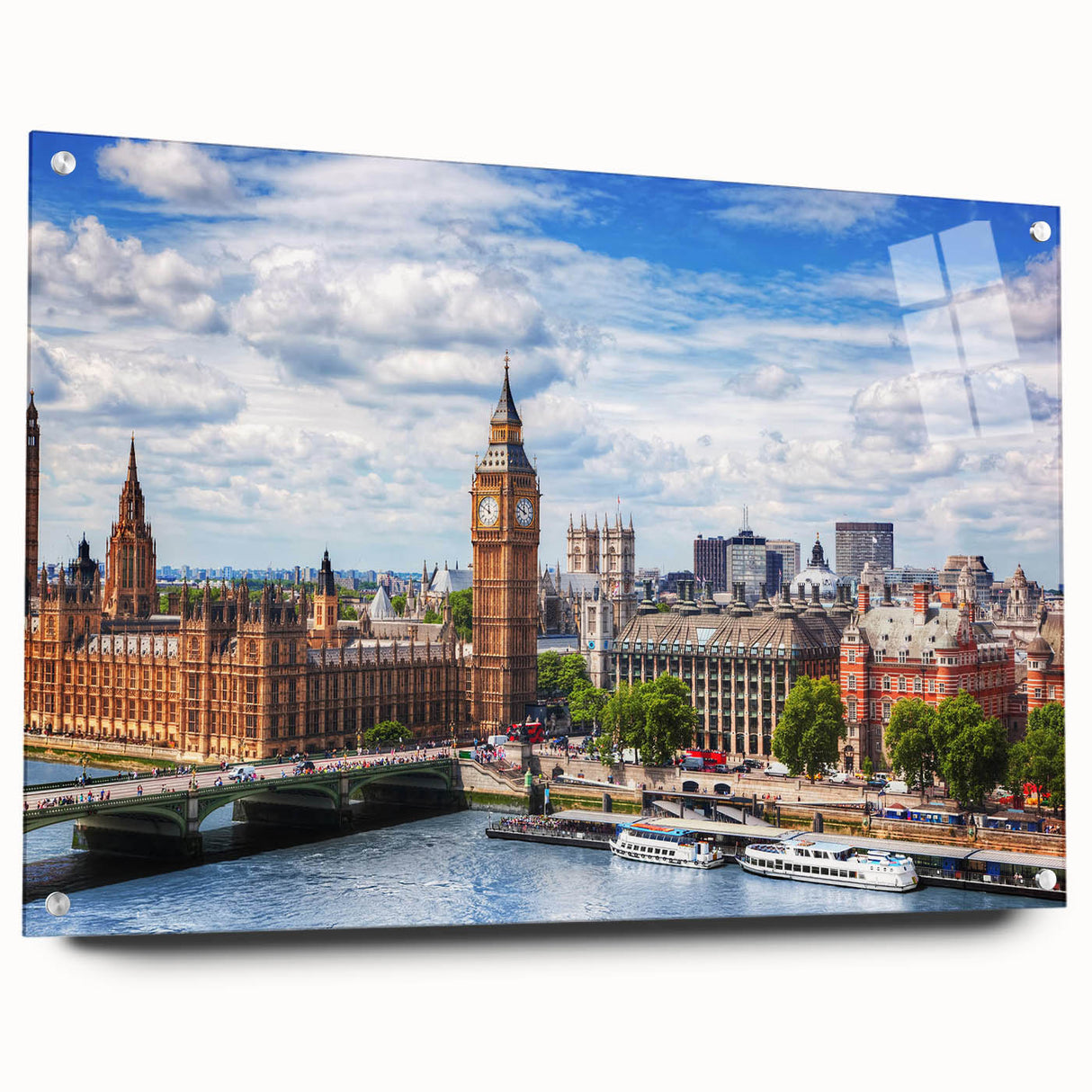 Large abstract wall art in muted gray and blue tones on canvas, ideal for bedroom or dining room decor.