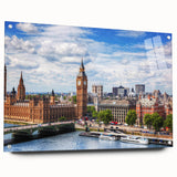 Large abstract wall art in muted gray and blue tones on canvas, ideal for bedroom or dining room decor.