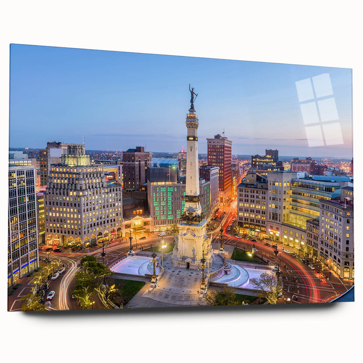 Large abstract wall art in muted blue and gray tones on canvas, ideal for modern bedroom or dining room ambiance.