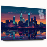 Large abstract wall art in vibrant blue and orange tones on canvas, ideal for modern bedroom or dining room ambiance.