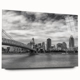 Large abstract wall art featuring swirling blue and gray tones on canvas, ideal for modern bedroom or dining room ambiance.