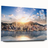 Large abstract wall art in vibrant blue and green tones on canvas, suitable for bedroom or dining room decor.