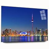 Large abstract wall art in vibrant blue and orange tones on canvas, suitable for bedroom or dining room decor.