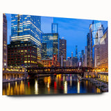 Large abstract wall art print in blue and green tones on canvas, ideal for bedroom or dining room decor.