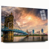 Large abstract wall art featuring swirling blue and green hues on canvas, ideal for bedroom or dining room decor.